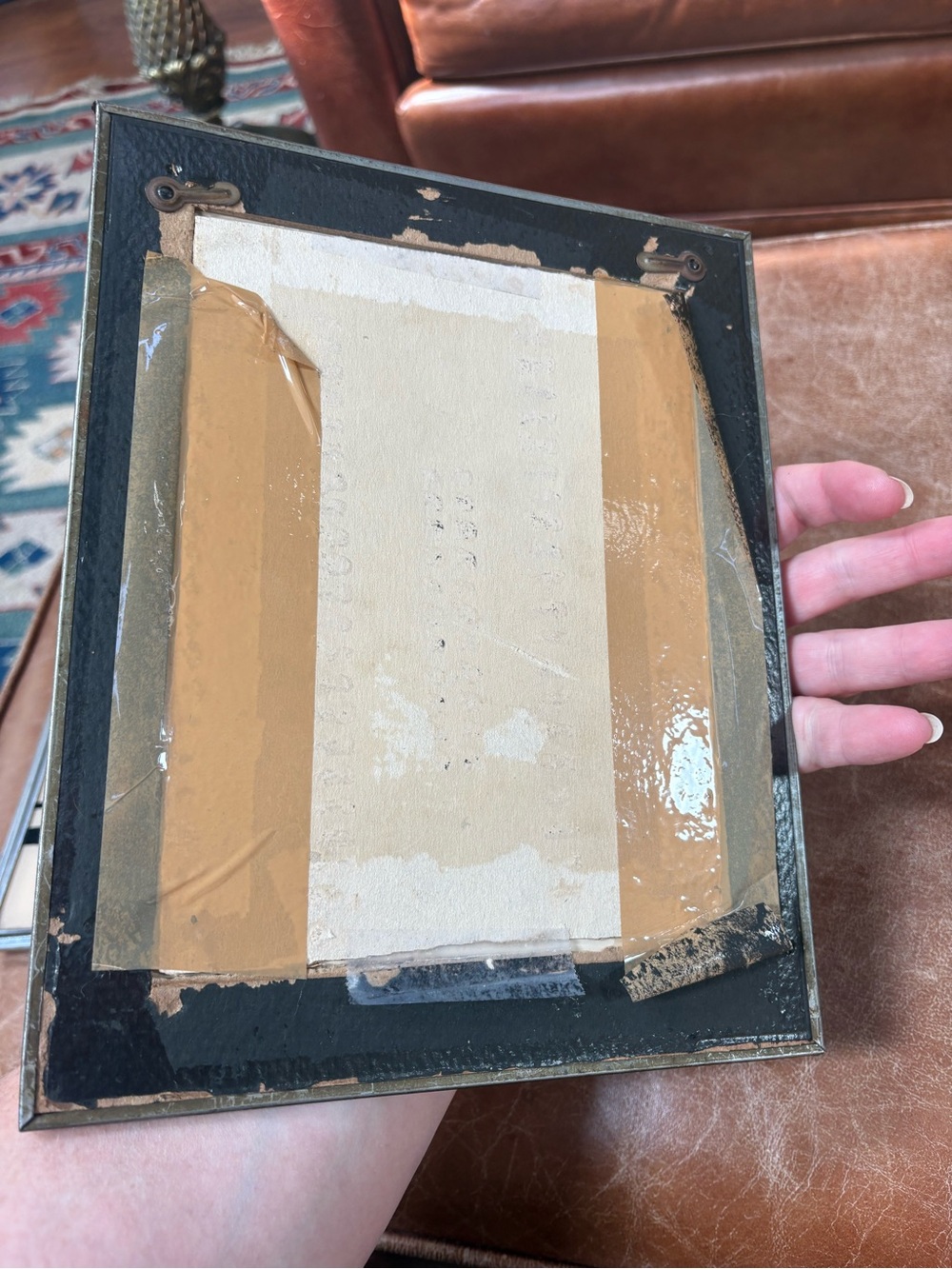Lot of 2 Art Deco Vintage 1920s Glass Picture Frame 10x8 20s Metal Frame Antique - Picture 9 of 10